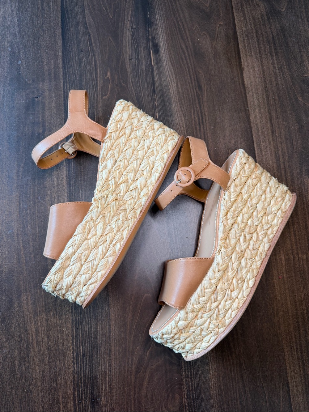 Dolce Vita Tan Espadrille Platform Wedge Sandals